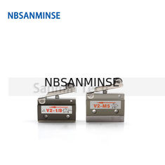 NBSANMINSE V2-M5 V2-1 / 8 2/2 वे एयर मैकेनिकल कंट्रोल वाल्व न्यूमेटिक टू वे रोलर वाल्व ऑटोमेशन लाइन
