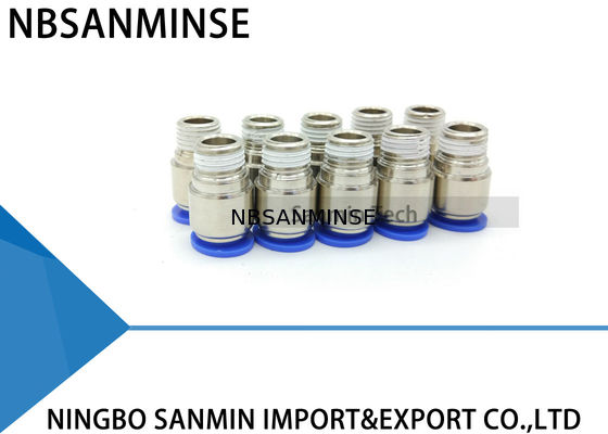 POC ट्यूब प्लास्टिक वायवीय भागों कनेक्शन पुरुष सीधे वायवीय पुश में कनेक्शन फिटिंग कनेक्टर Sanmin