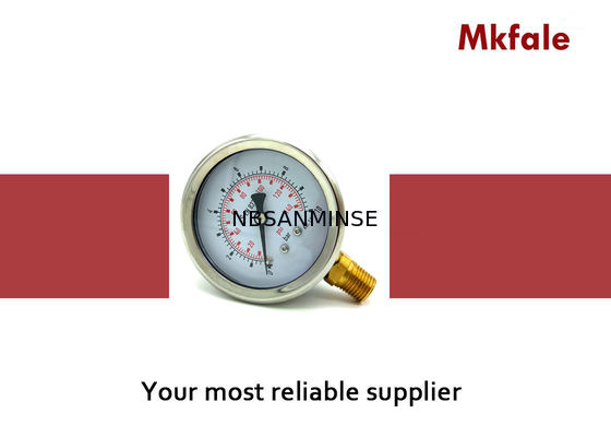 SM1SP - 63 मिमी एल / बी तरल भरा दबाव गेज चरम कंपन अनुप्रयोग के लिए