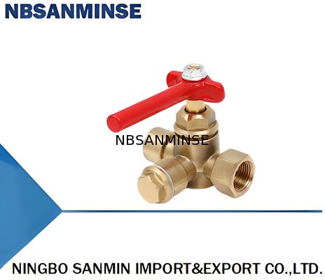 1 2 इंच 1.6 एमपीए प्रेशर गेज पीतल के शरीर के साथ तीन तरह का वाल्व