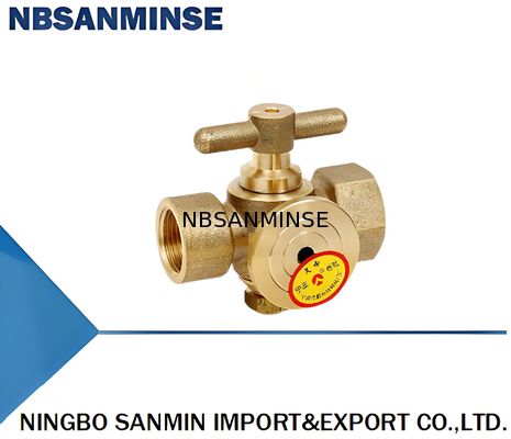 प्रेशर गेज पीतल इलेक्ट्रिक सोलेनोइड वाल्व थ्री वे प्लग