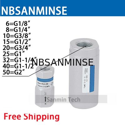 NBSANMINSE KA चेक वाल्व वायवीय वायु वाल्व 1/8 1/4 3/8 1/2 3/4 1 1-1/4 1-1/2 2 स्वचालन के लिए एक दिशा वाल्व