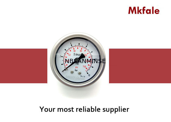 सीई प्रमाण पत्र के साथ 63B / L 2.5 इंच तरल भरा ईंधन दबाव गेज लेजर वेल्डिंग