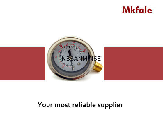 दो खराब कनेक्शन के साथ SM2SB 40B / L तरल भरा पानी का दबाव गेज